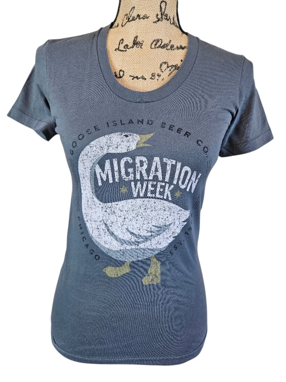 Goose Island "Join The Flock" Graphic Tee - Slate Grey - Picture 1 of 6